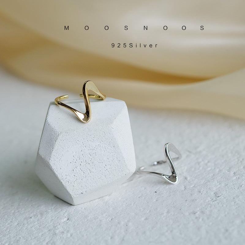 WAVE PATTERN OPEN RING
