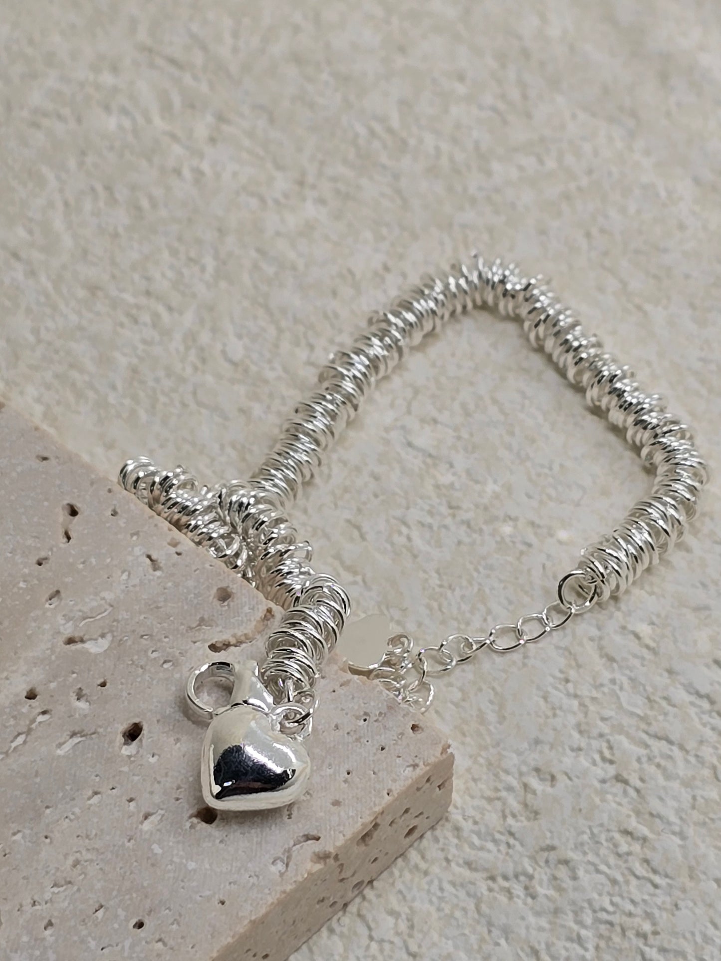 PEACH HEART CLAVICLE BRACELET
