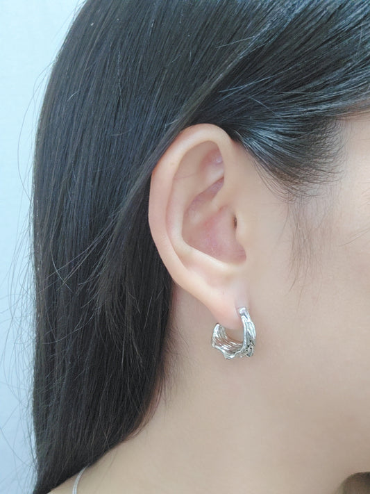 IRREGULAR TIN FOIL TEXTURE EARRINGS