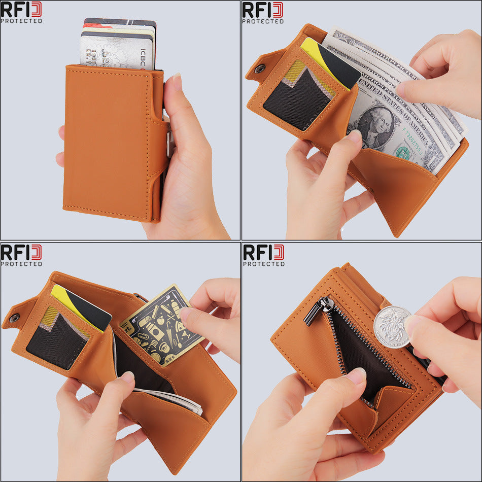 SIDE PUSH CARD HOLDER MEN'S WALLET