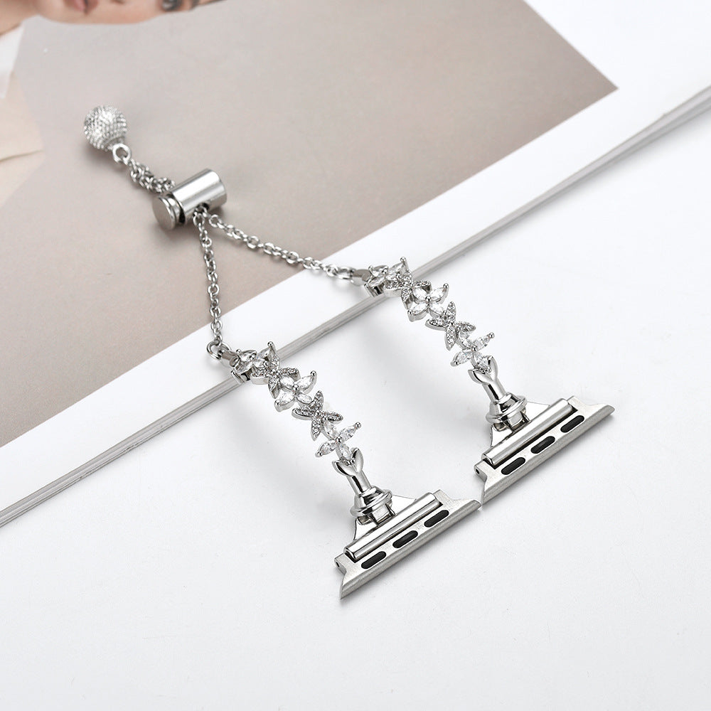 APPLE IWATCH FLOWERS METAL WATCH CHAIN