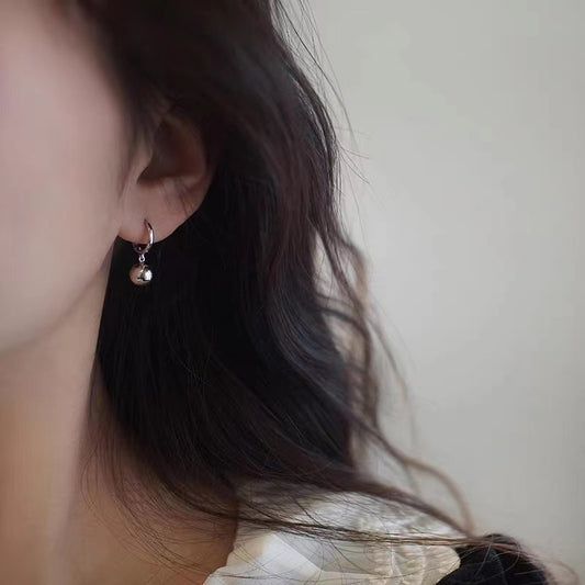 SILVER BALL EARRINGS