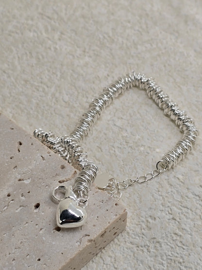 PEACH HEART CLAVICLE BRACELET