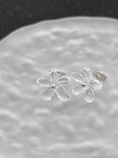 TRANSPARENT FLOWER EARRINGS