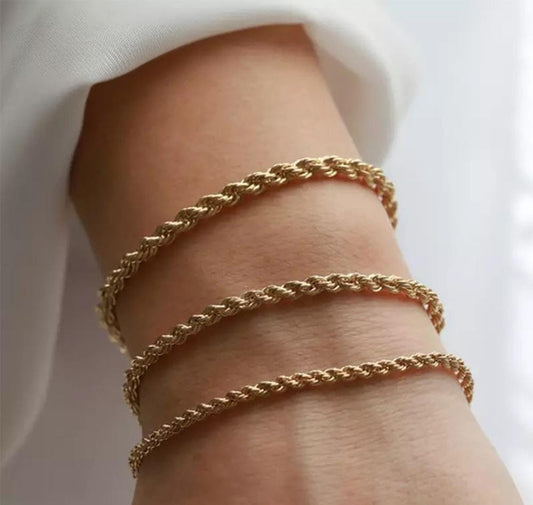 UNISEX|COUPLE TWISTED ROPE CHAIN BRAIDED BRACELET