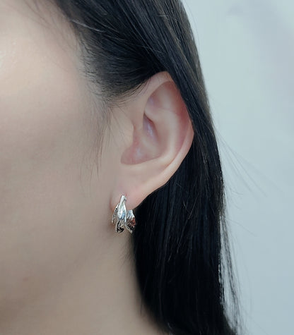 IRREGULAR TIN FOIL TEXTURE EARRINGS