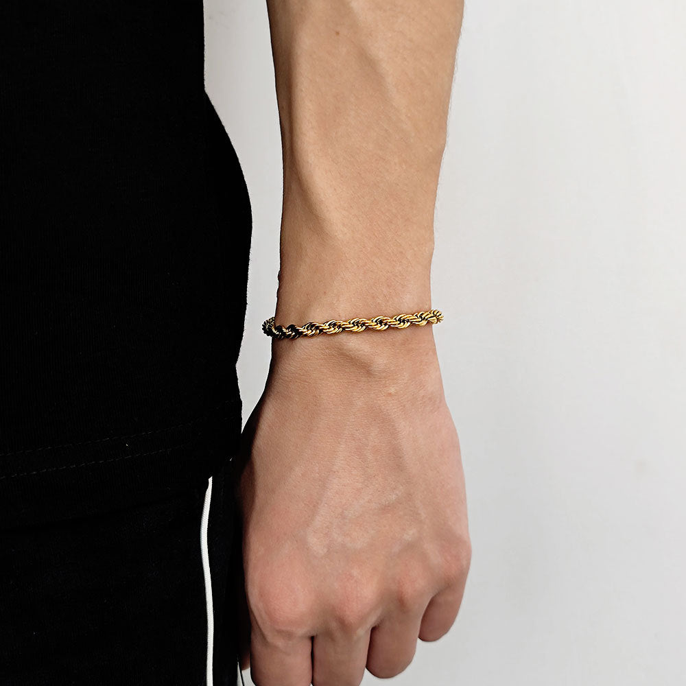 (WATERPROOF) MEN'S TWISTED ROPE CHAIN BRAIDED BRACELET
