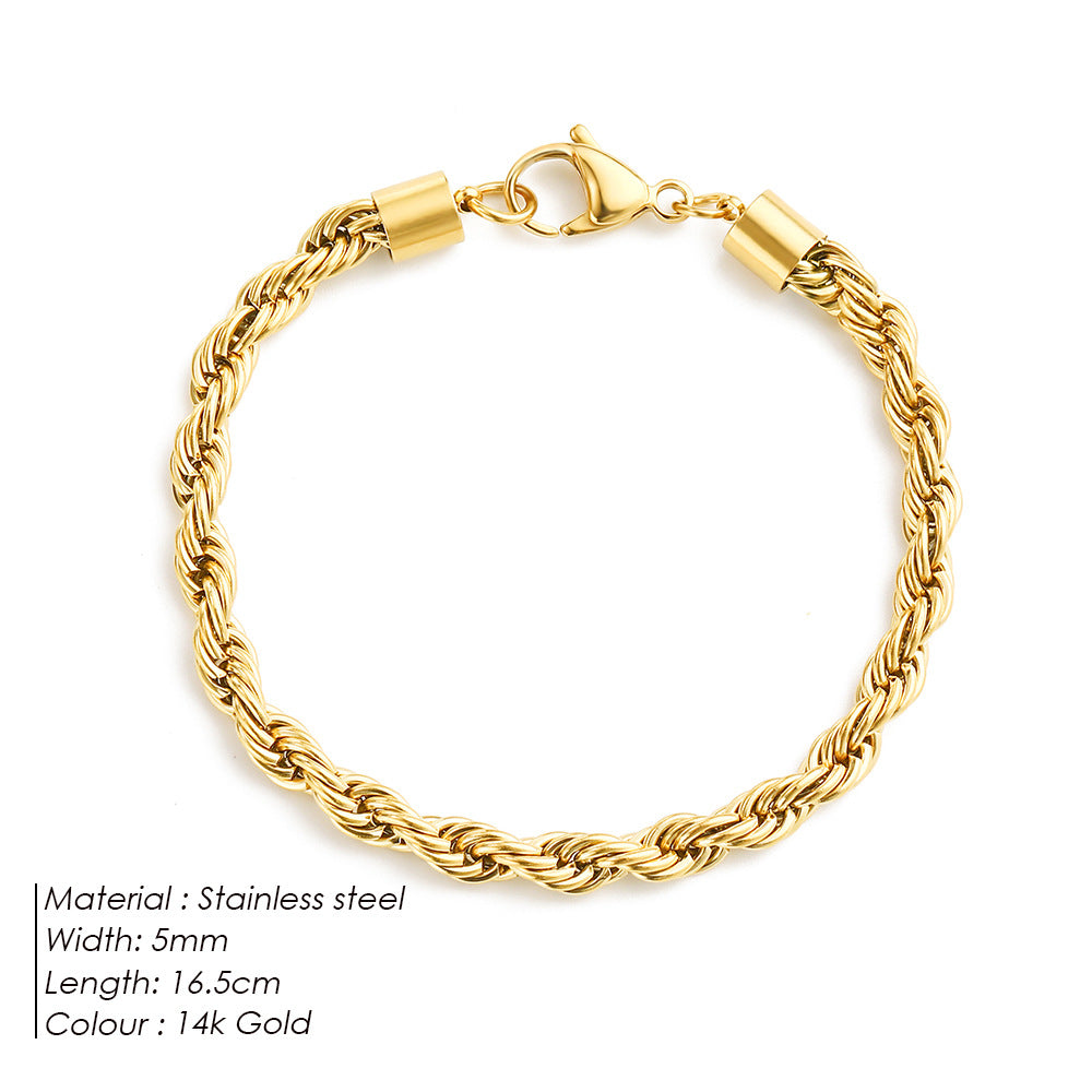 UNISEX|COUPLE TWISTED ROPE CHAIN BRAIDED BRACELET