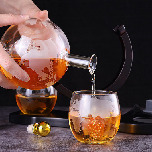 GLASS GLOBE DECANTER SET