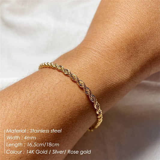 UNISEX|COUPLE TWISTED ROPE CHAIN BRAIDED BRACELET
