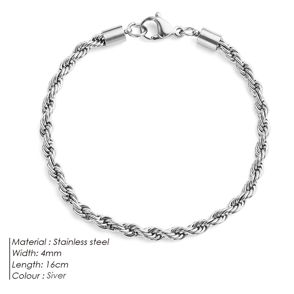 UNISEX|COUPLE TWISTED ROPE CHAIN BRAIDED BRACELET