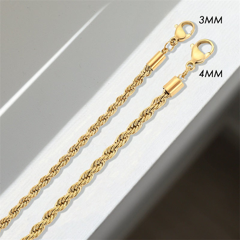UNISEX|COUPLE TWISTED ROPE CHAIN BRAIDED BRACELET