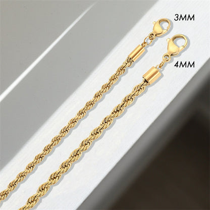 UNISEX|COUPLE TWISTED ROPE CHAIN BRAIDED BRACELET