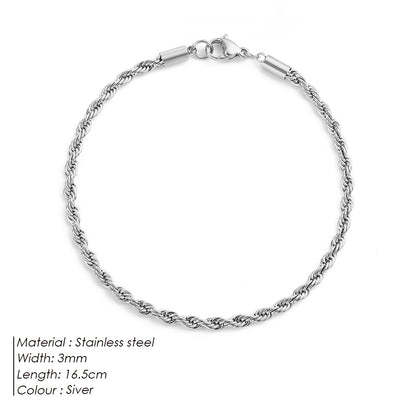 UNISEX|COUPLE TWISTED ROPE CHAIN BRAIDED BRACELET
