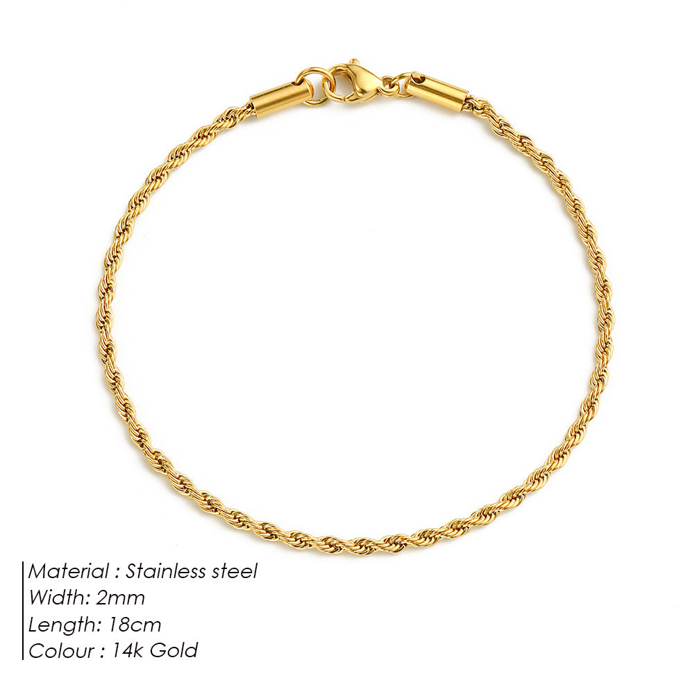 UNISEX|COUPLE TWISTED ROPE CHAIN BRAIDED BRACELET