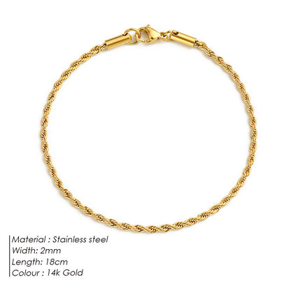 UNISEX|COUPLE TWISTED ROPE CHAIN BRAIDED BRACELET