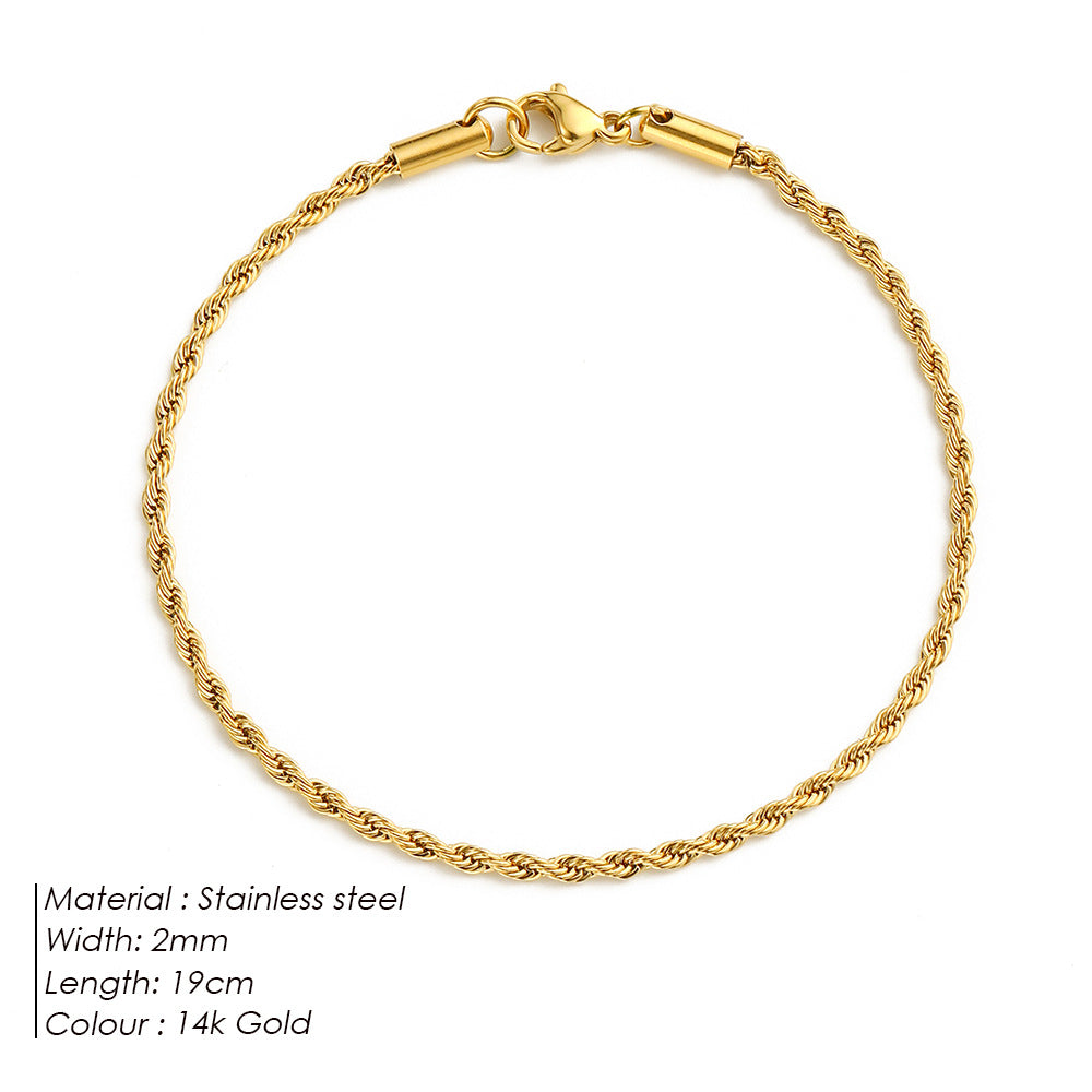 UNISEX|COUPLE TWISTED ROPE CHAIN BRAIDED BRACELET