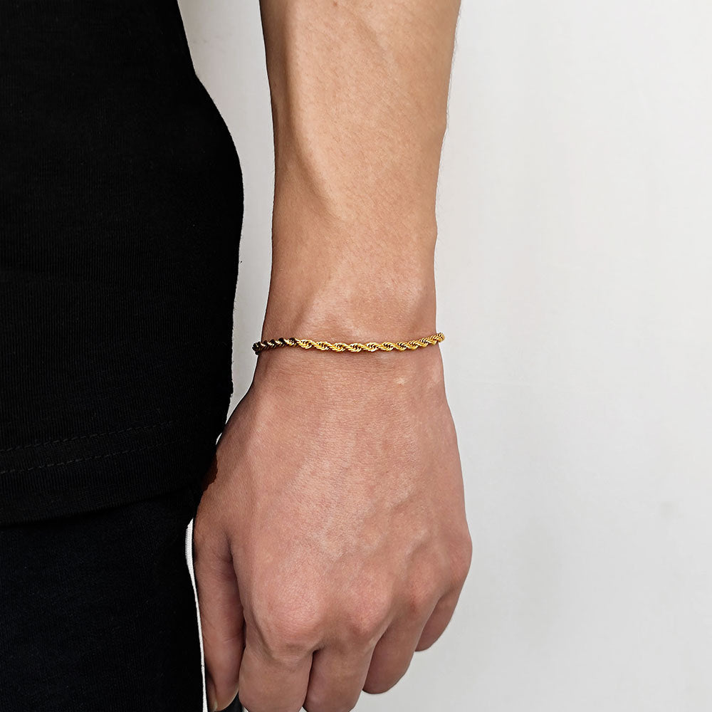 (WATERPROOF) MEN'S TWISTED ROPE CHAIN BRAIDED BRACELET