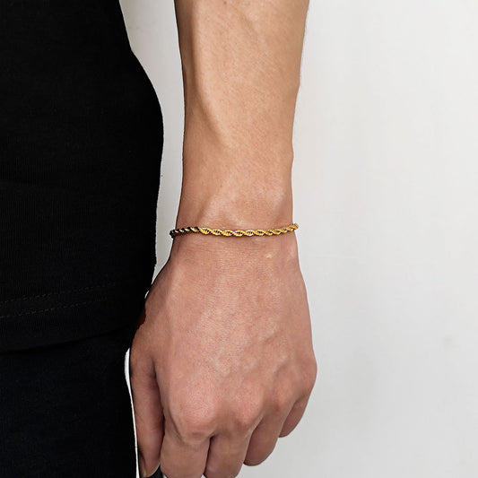 (WATERPROOF) MEN'S TWISTED ROPE CHAIN BRAIDED BRACELET