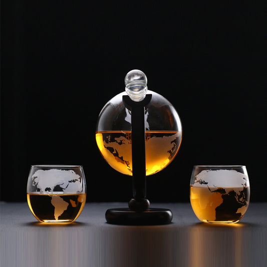 GLASS GLOBE DECANTER SET
