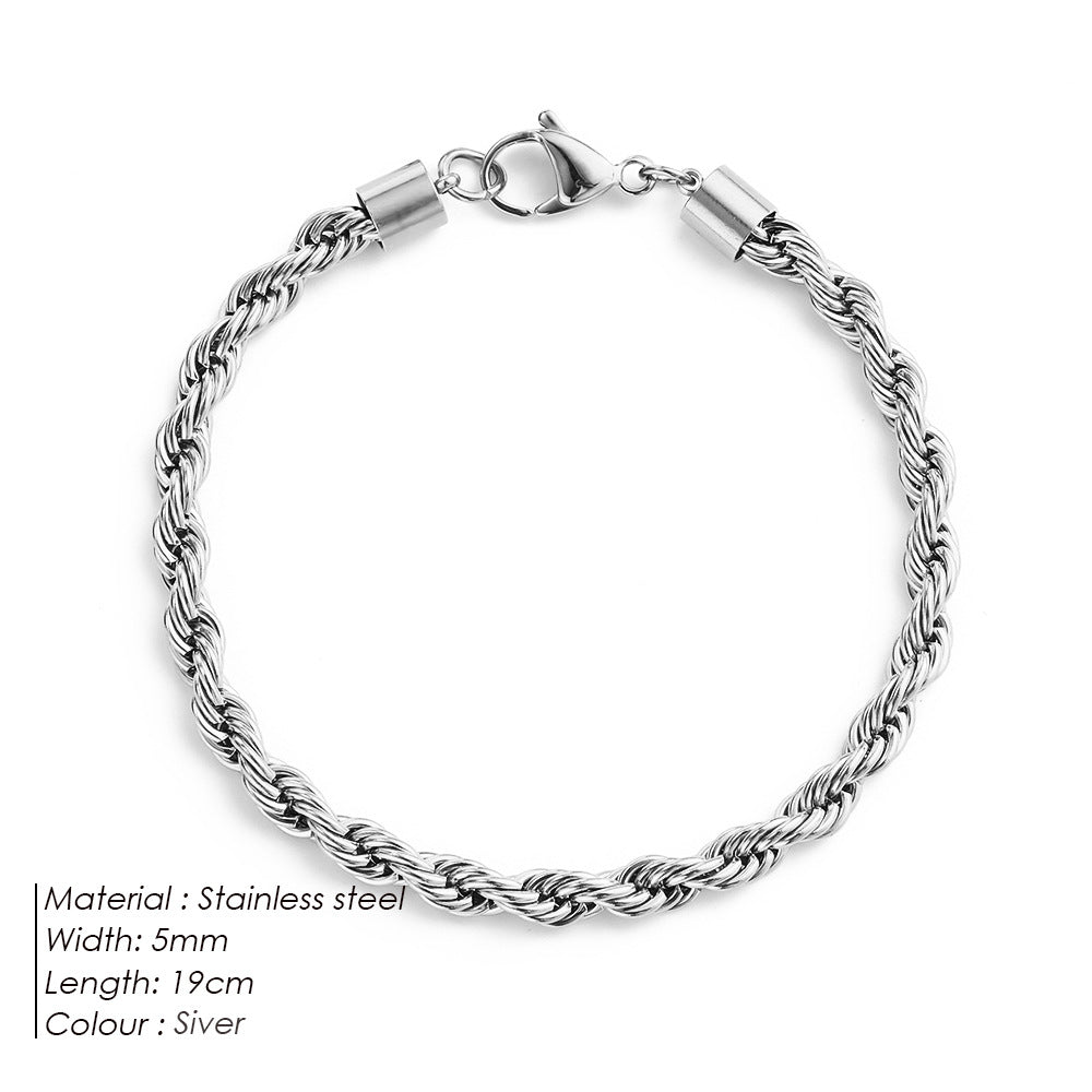 UNISEX|COUPLE TWISTED ROPE CHAIN BRAIDED BRACELET