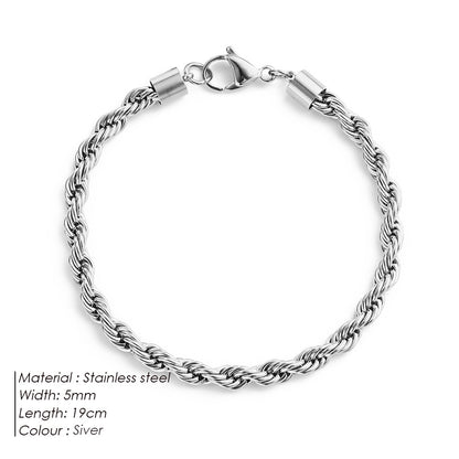 UNISEX|COUPLE TWISTED ROPE CHAIN BRAIDED BRACELET