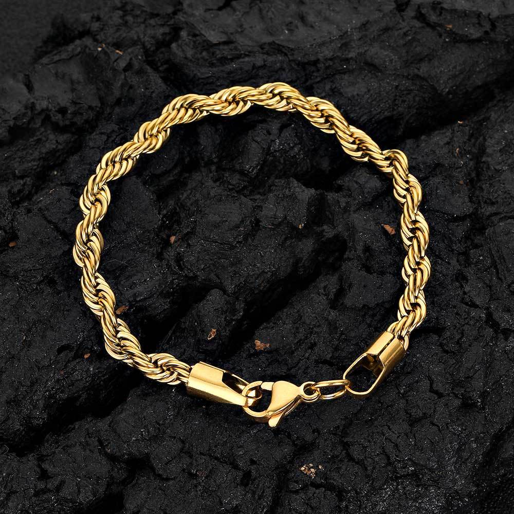 (WATERPROOF) MEN'S TWISTED ROPE CHAIN BRAIDED BRACELET