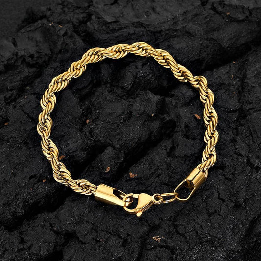 (WATERPROOF) MEN'S TWISTED ROPE CHAIN BRAIDED BRACELET