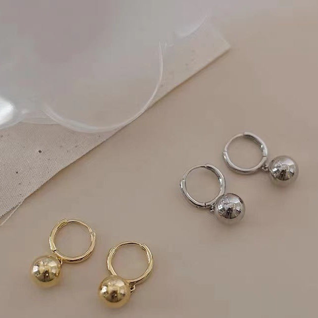 SILVER BALL EARRINGS