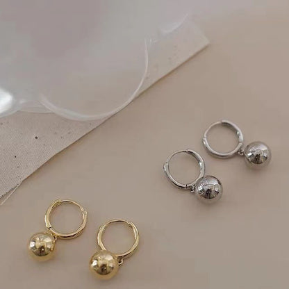 SILVER BALL EARRINGS