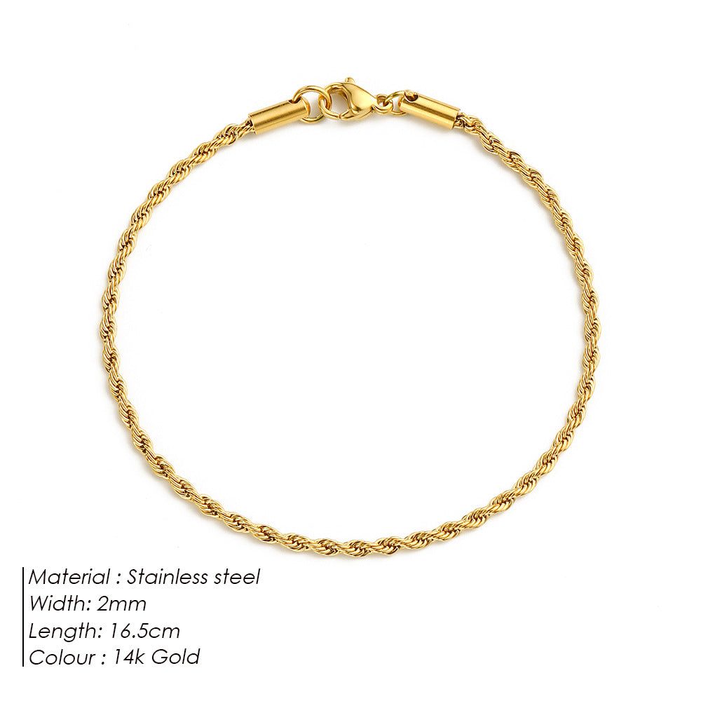 UNISEX|COUPLE TWISTED ROPE CHAIN BRAIDED BRACELET