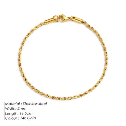 UNISEX|COUPLE TWISTED ROPE CHAIN BRAIDED BRACELET