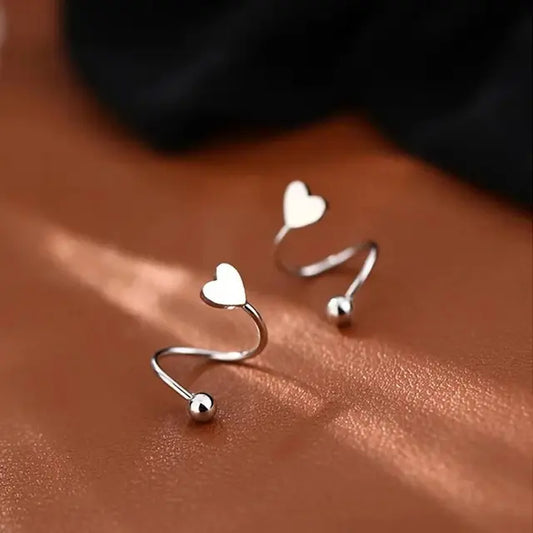 ROTATING LINE HEART EARRINGS