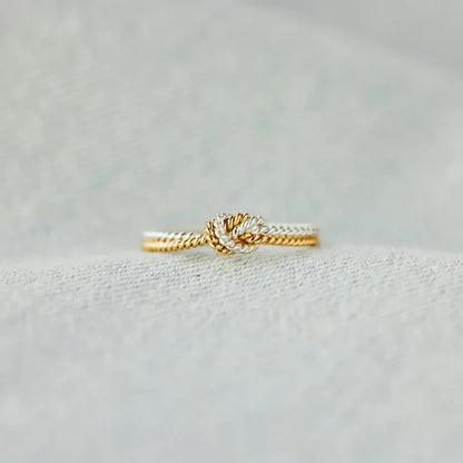 GOLD AND SILVER KNOT RING